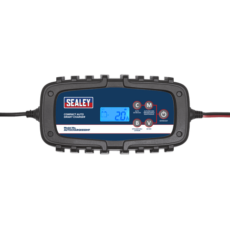 Sealey Compact Auto Smart Charger 6.5A 9-Cycle 6/12V - Lithium Model No.-AUTOCHARGE650HF