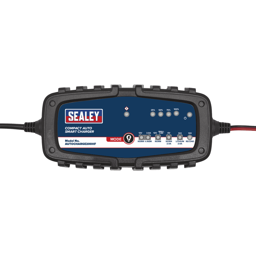 Sealey 6/12V Compact Auto Smart Charger & Maintainer 2A Model No.-AUTOCHARGE200HF