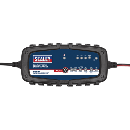 Sealey 6/12V Compact Auto Smart Charger & Maintainer 2A Model No.-AUTOCHARGE200HF