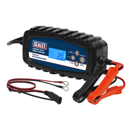 Sealey Compact Auto Smart Charger 4A 9-Cycle 6/12V - Lithium Model No.-AUTOCHARGE400HF