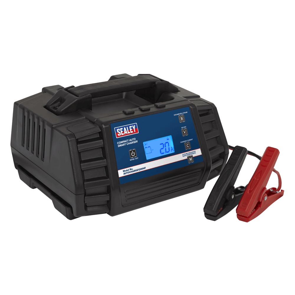 Sealey Compact Auto Smart Charger 12A 9-Cycle 12/24V - Lithium Model No.-AUTOCHARGE1200HF