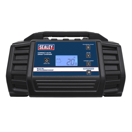 Sealey Compact Auto Smart Charger 12A 9-Cycle 12/24V - Lithium Model No.-AUTOCHARGE1200HF