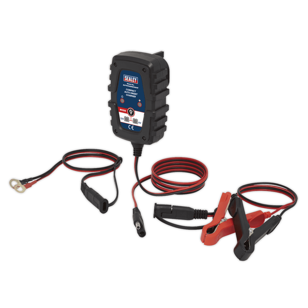 Sealey 6/12V Compact Smart Trickle Charger & Maintainer 1A Model No.-AUTOCHARGE100HF