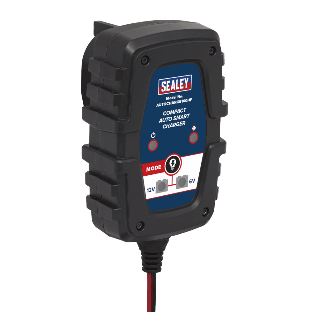 Sealey 6/12V Compact Smart Trickle Charger & Maintainer 1A Model No.-AUTOCHARGE100HF