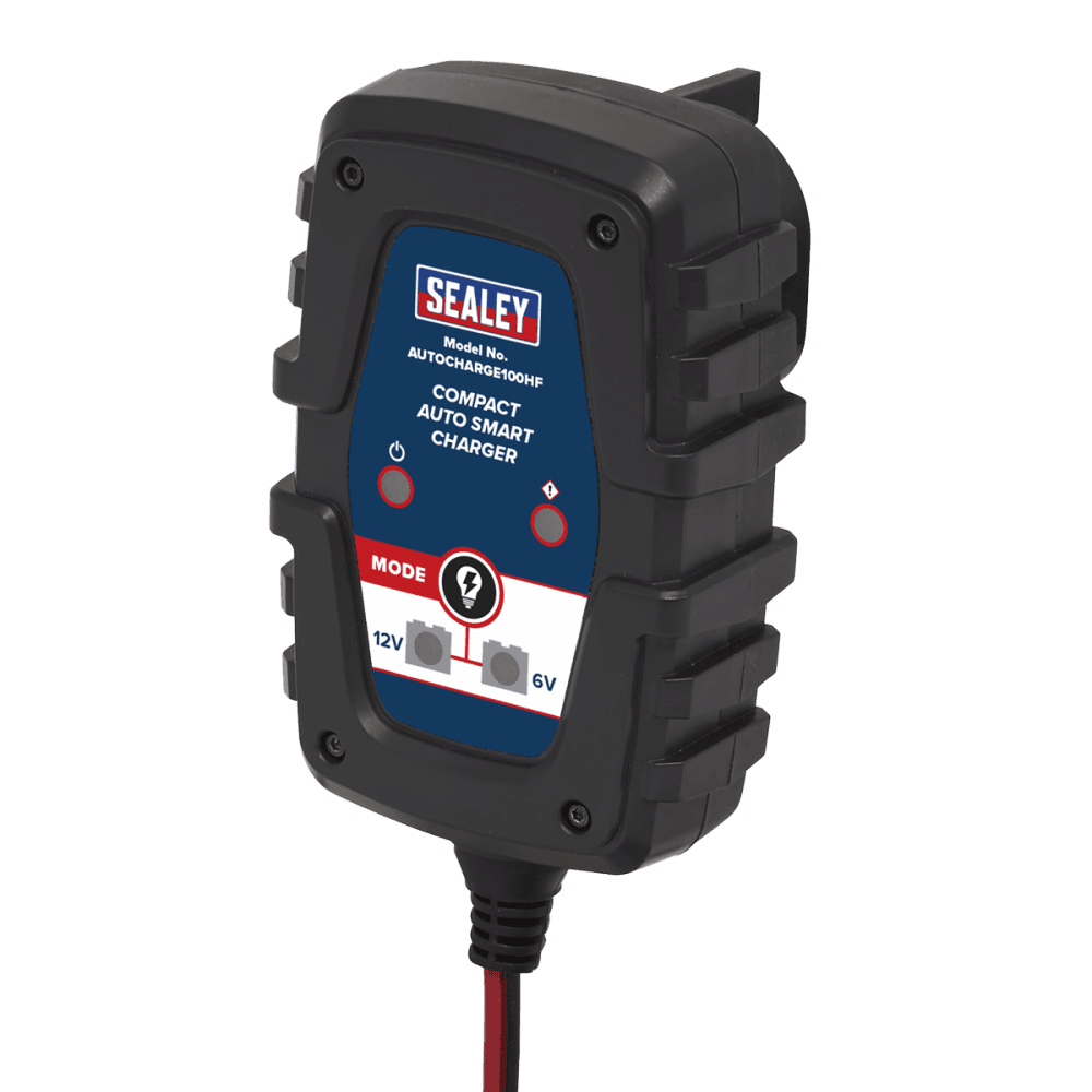 Sealey 6/12V Compact Smart Trickle Charger & Maintainer 1A Model No.-AUTOCHARGE100HF