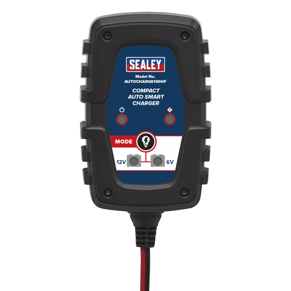 Sealey 6/12V Compact Smart Trickle Charger & Maintainer 1A Model No.-AUTOCHARGE100HF