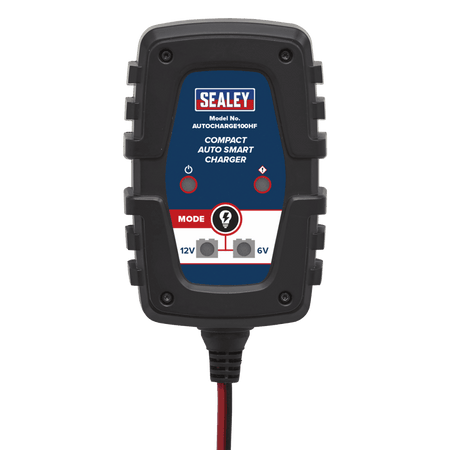 Sealey 6/12V Compact Smart Trickle Charger & Maintainer 1A Model No.-AUTOCHARGE100HF