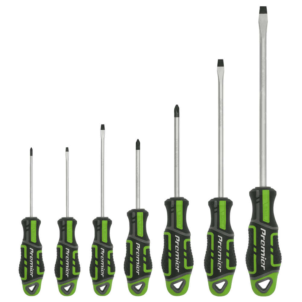 Sealey Premier GripMAX® Screwdriver Set 7pc - Hi-Vis Green Model No.-AK4321HV