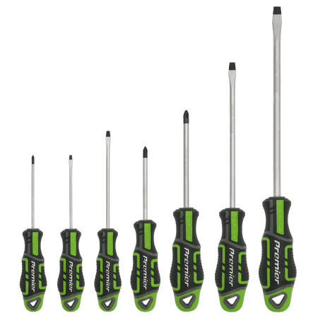 Sealey Premier GripMAX® Screwdriver Set 7pc - Hi-Vis Green Model No.-AK4321HV