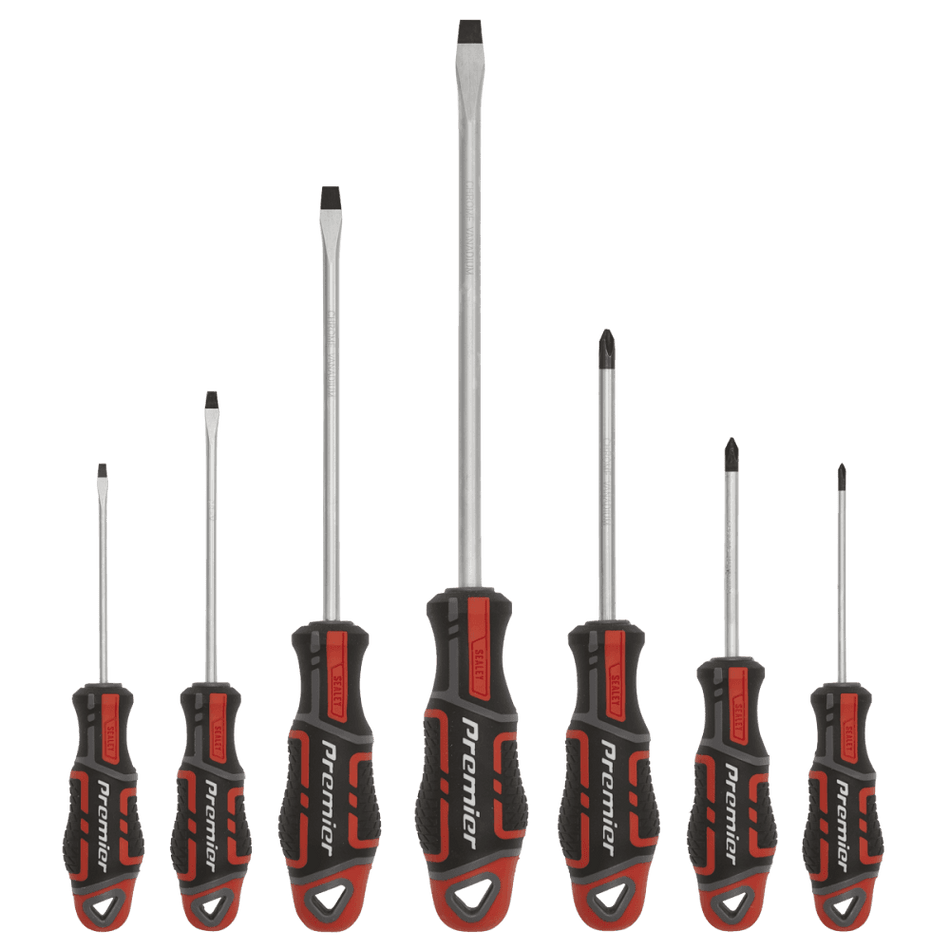 Sealey Screwdriver Set 7pc GripMAXÂ¶© Red Model No.-AK4321