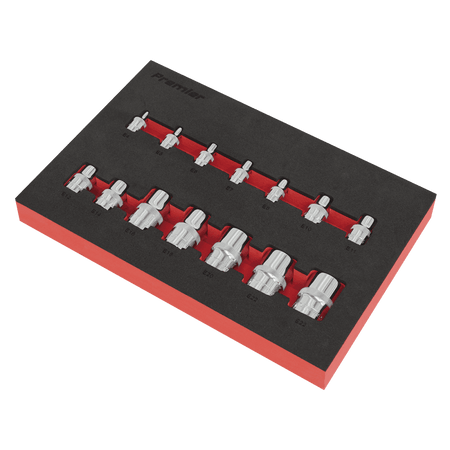 Sealey TRX-Star* Socket Set 14pc 1/4", 3/8" & 1/2"Sq Drive E4-E24 Model No.-AK61807