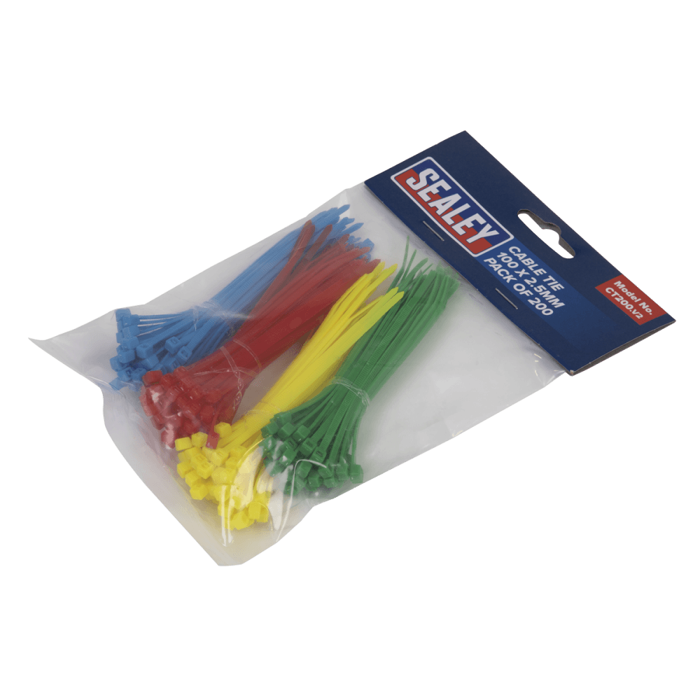 Sealey Cable Ties 100 x 2.5mm Pack of 200 Model No-CT200