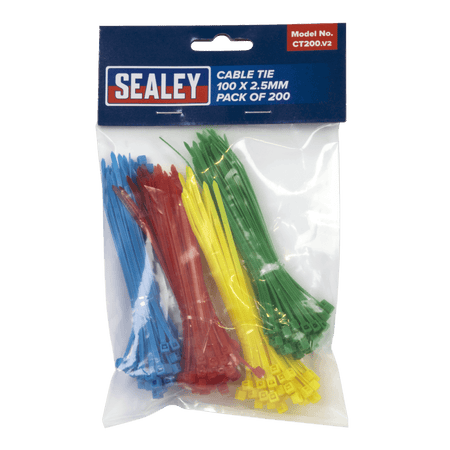Sealey Cable Ties 100 x 2.5mm Pack of 200 Model No-CT200
