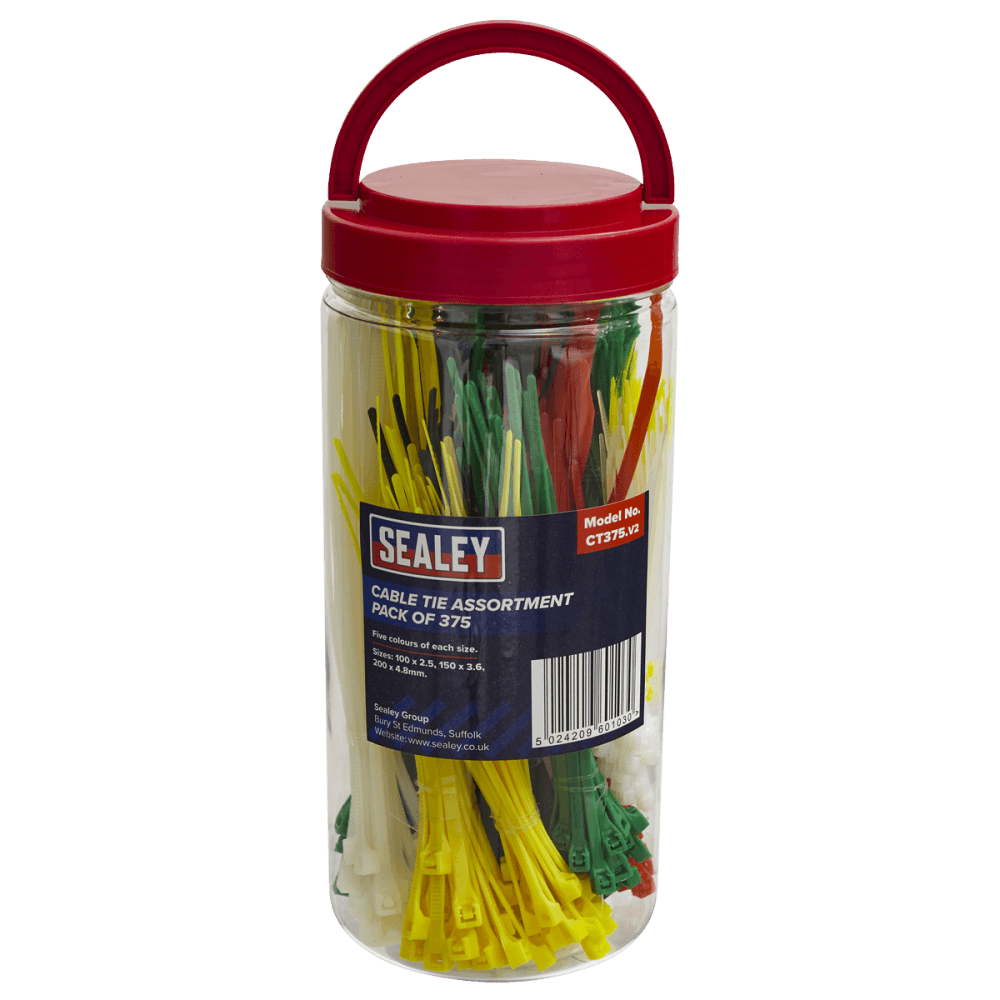 Sealey Cable Ties Assorted Pack of 375 Model No-CT375