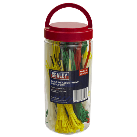 Sealey Cable Ties Assorted Pack of 375 Model No-CT375