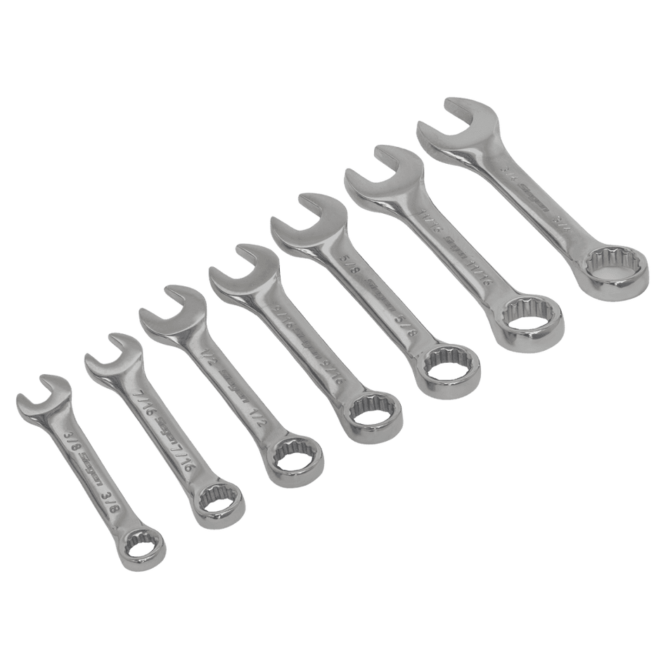 Sealey Combination Spanner Set 7pc Stubby Imperial Model No.-S01190