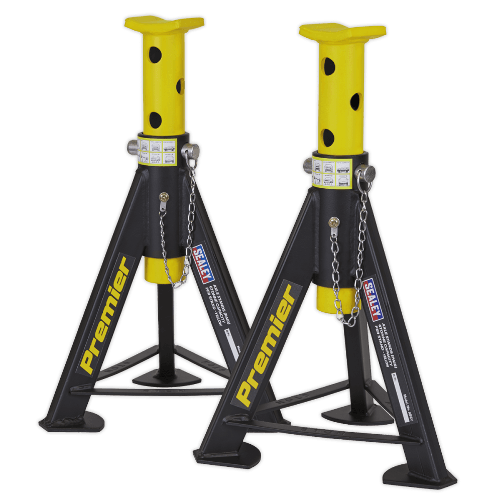 Sealey Axle Stands (Pair) 6tonne Capacity per Stand - Yellow Model No.-AS6Y