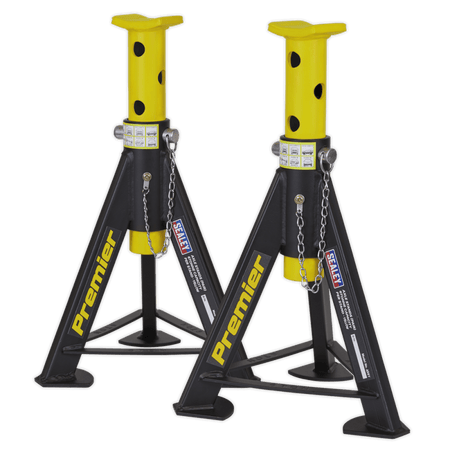 Sealey Axle Stands (Pair) 6tonne Capacity per Stand - Yellow Model No.-AS6Y