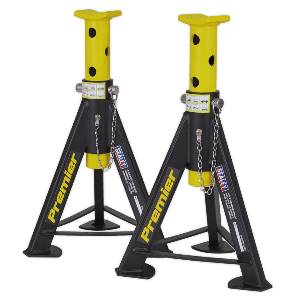 Sealey Axle Stands (Pair) 6tonne Capacity per Stand - Yellow Model No.-AS6Y