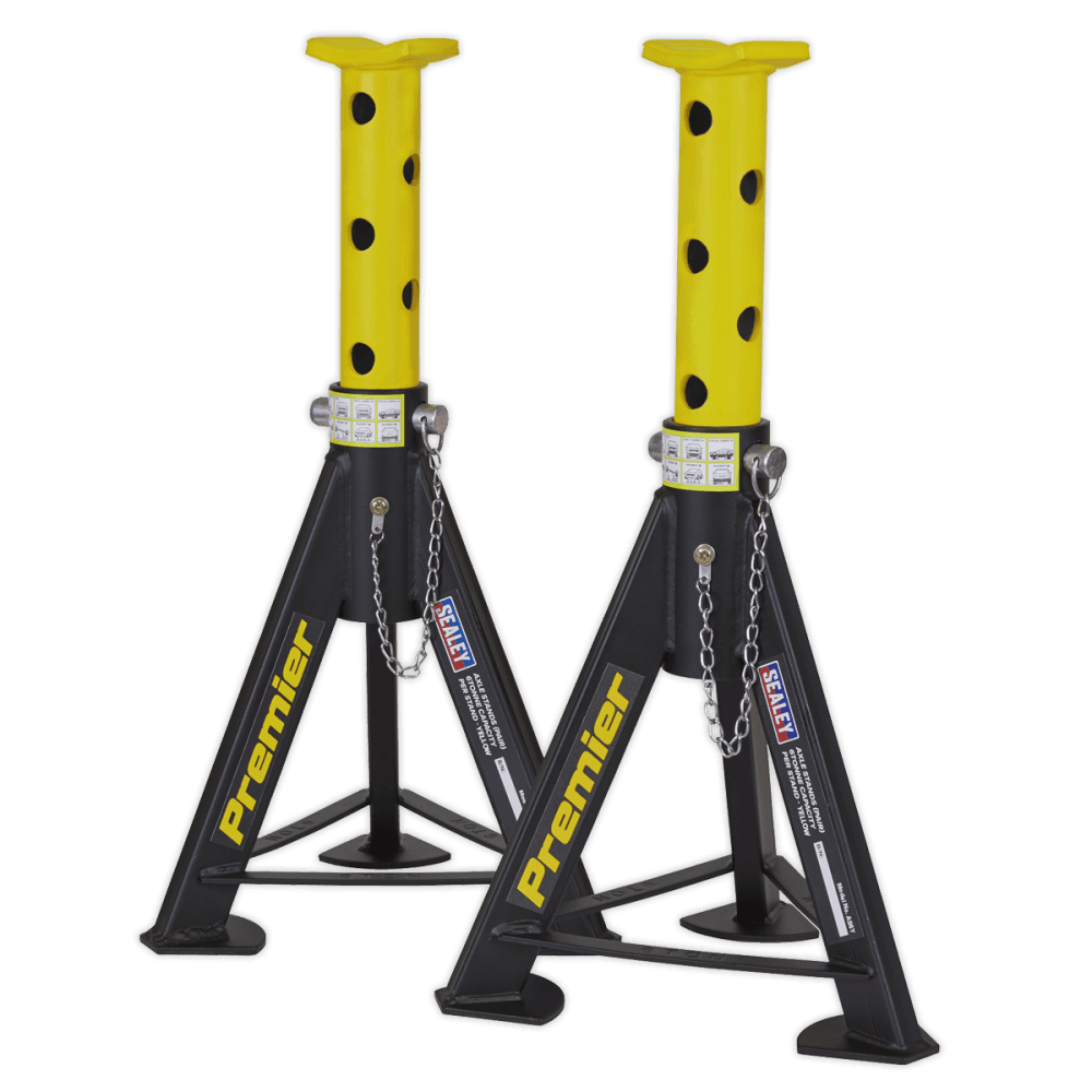 Sealey Axle Stands (Pair) 6tonne Capacity per Stand - Yellow Model No.-AS6Y