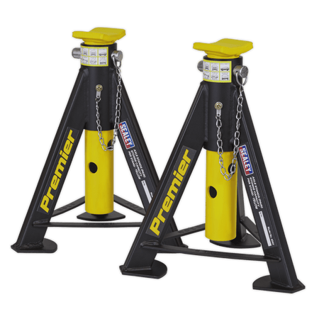 Sealey Axle Stands (Pair) 6tonne Capacity per Stand - Yellow Model No.-AS6Y