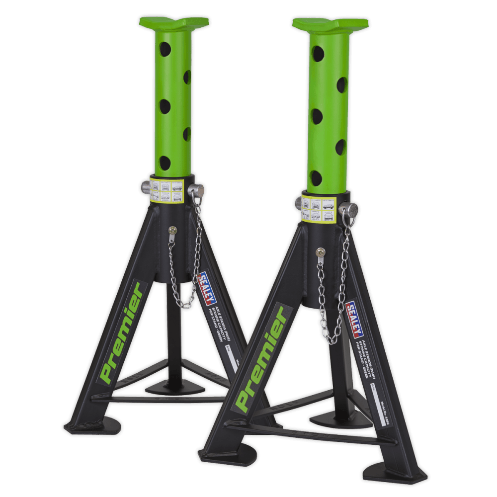 Sealey Axle Stands (Pair) 6tonne Capacity per Stand - Green Model No.-AS6G