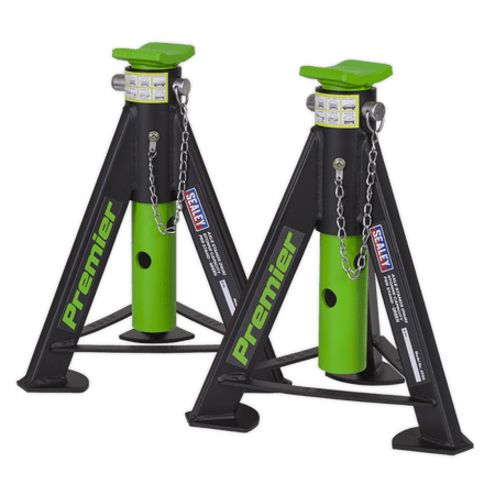 Sealey Axle Stands (Pair) 6tonne Capacity per Stand - Green Model No.-AS6G