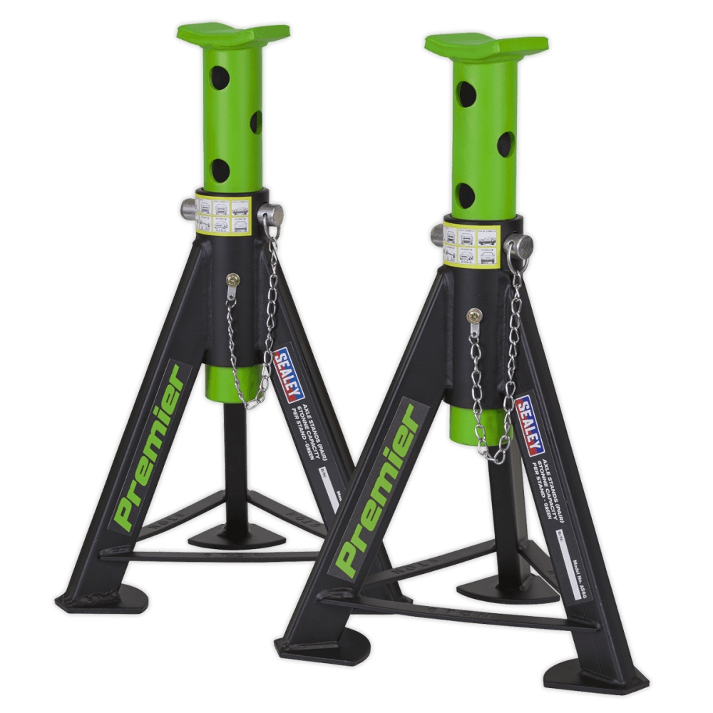Sealey Axle Stands (Pair) 6tonne Capacity per Stand - Green Model No.-AS6G