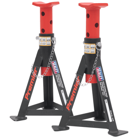 Sealey Axle Stands (Pair) 3tonne Capacity per Stand - Red Model No.-AS3R