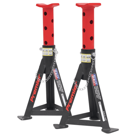 Sealey Axle Stands (Pair) 3tonne Capacity per Stand - Red Model No.-AS3R
