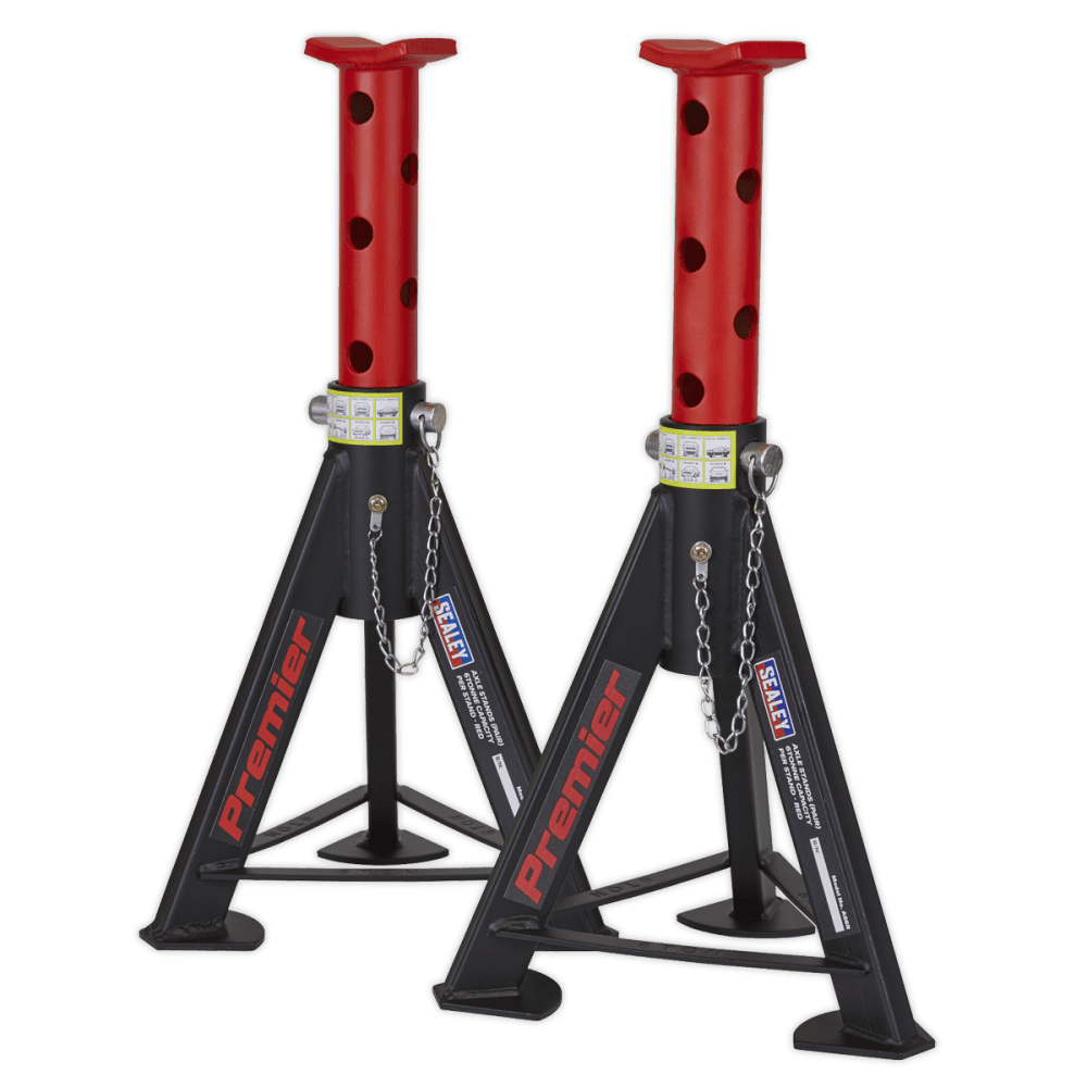 Sealey Axle Stands (Pair) 6tonne Capacity per Stand - Red Model No.-AS6R