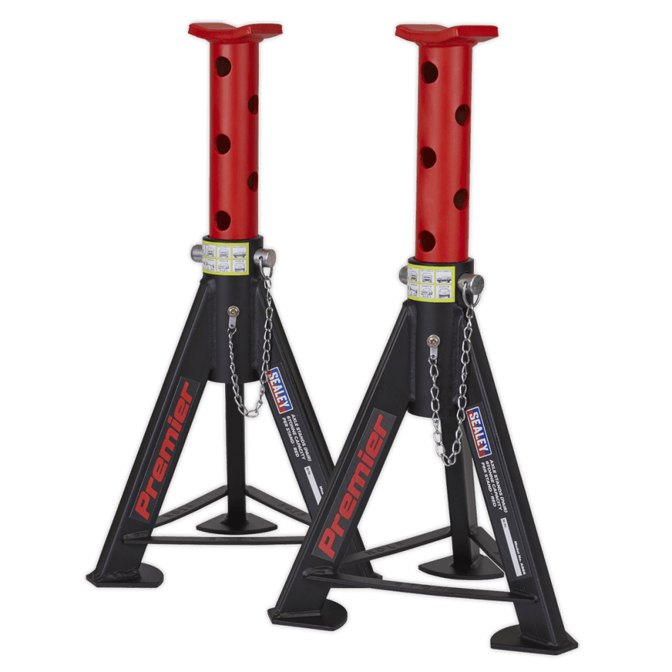 Sealey Axle Stands (Pair) 6tonne Capacity per Stand - Red Model No.-AS6R