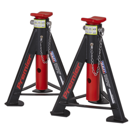 Sealey Axle Stands (Pair) 6tonne Capacity per Stand - Red Model No.-AS6R