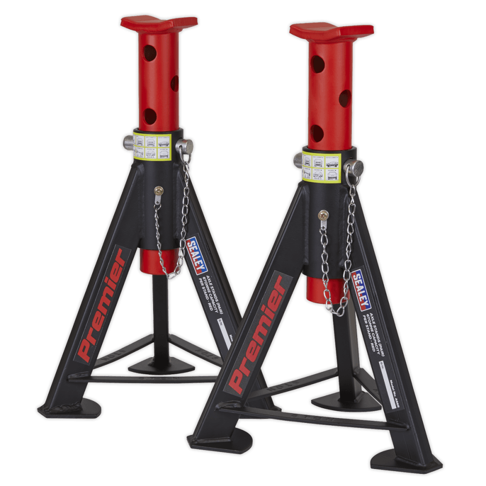 Sealey Axle Stands (Pair) 6tonne Capacity per Stand - Red Model No.-AS6R