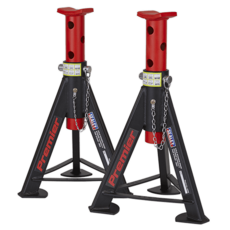 Sealey Axle Stands (Pair) 6tonne Capacity per Stand - Red Model No.-AS6R