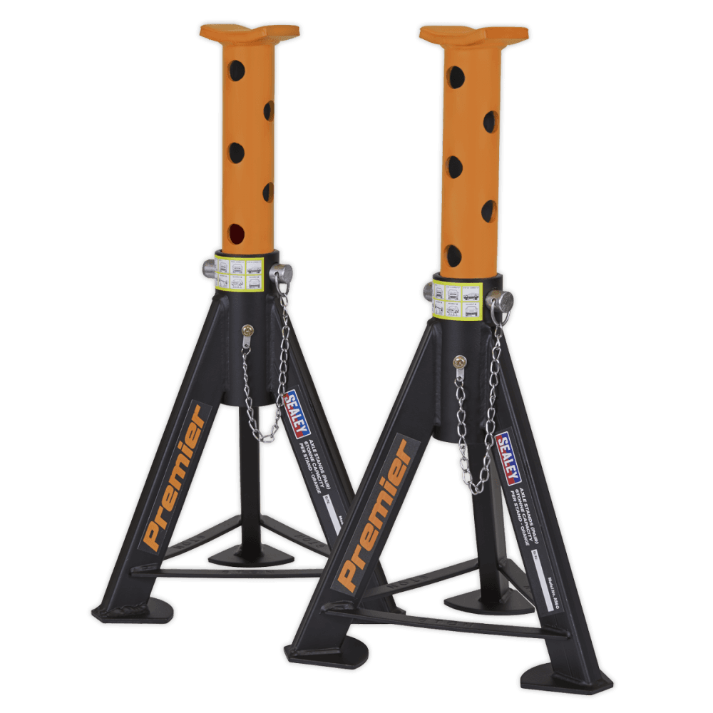 Sealey Axle Stands (Pair) 6tonne Capacity per Stand - Orange Model No.-AS6O