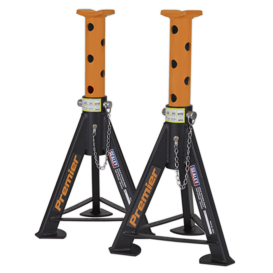 Sealey Axle Stands (Pair) 6tonne Capacity per Stand - Orange Model No.-AS6O