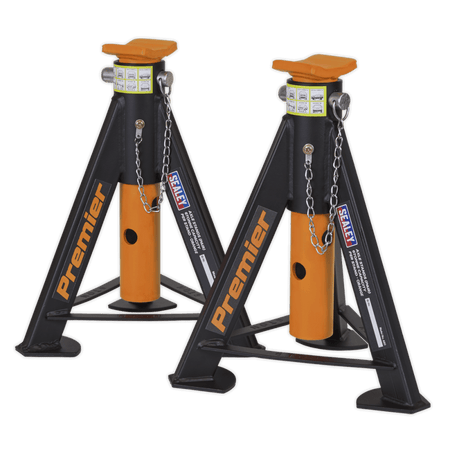 Sealey Axle Stands (Pair) 6tonne Capacity per Stand - Orange Model No.-AS6O