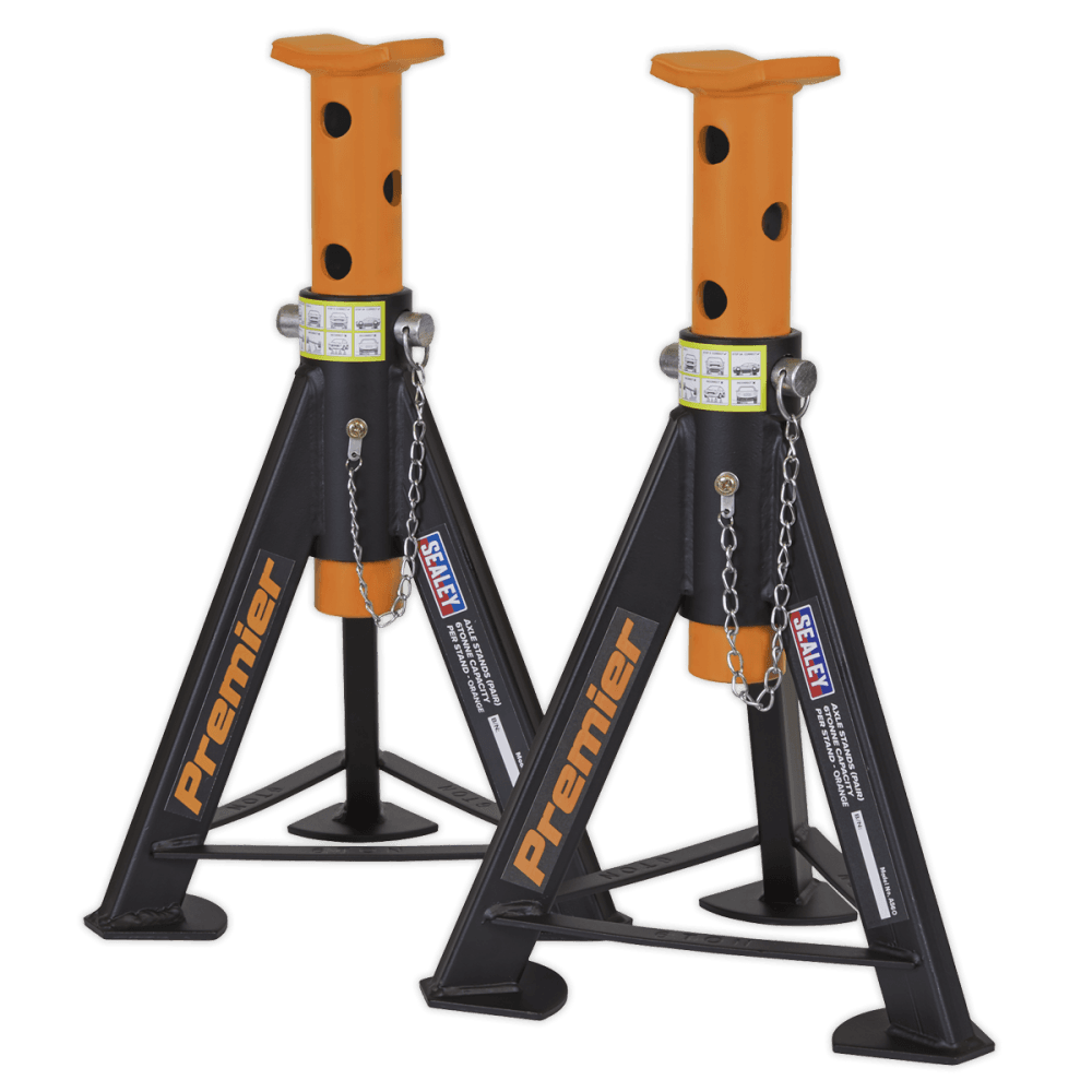 Sealey Axle Stands (Pair) 6tonne Capacity per Stand - Orange Model No.-AS6O