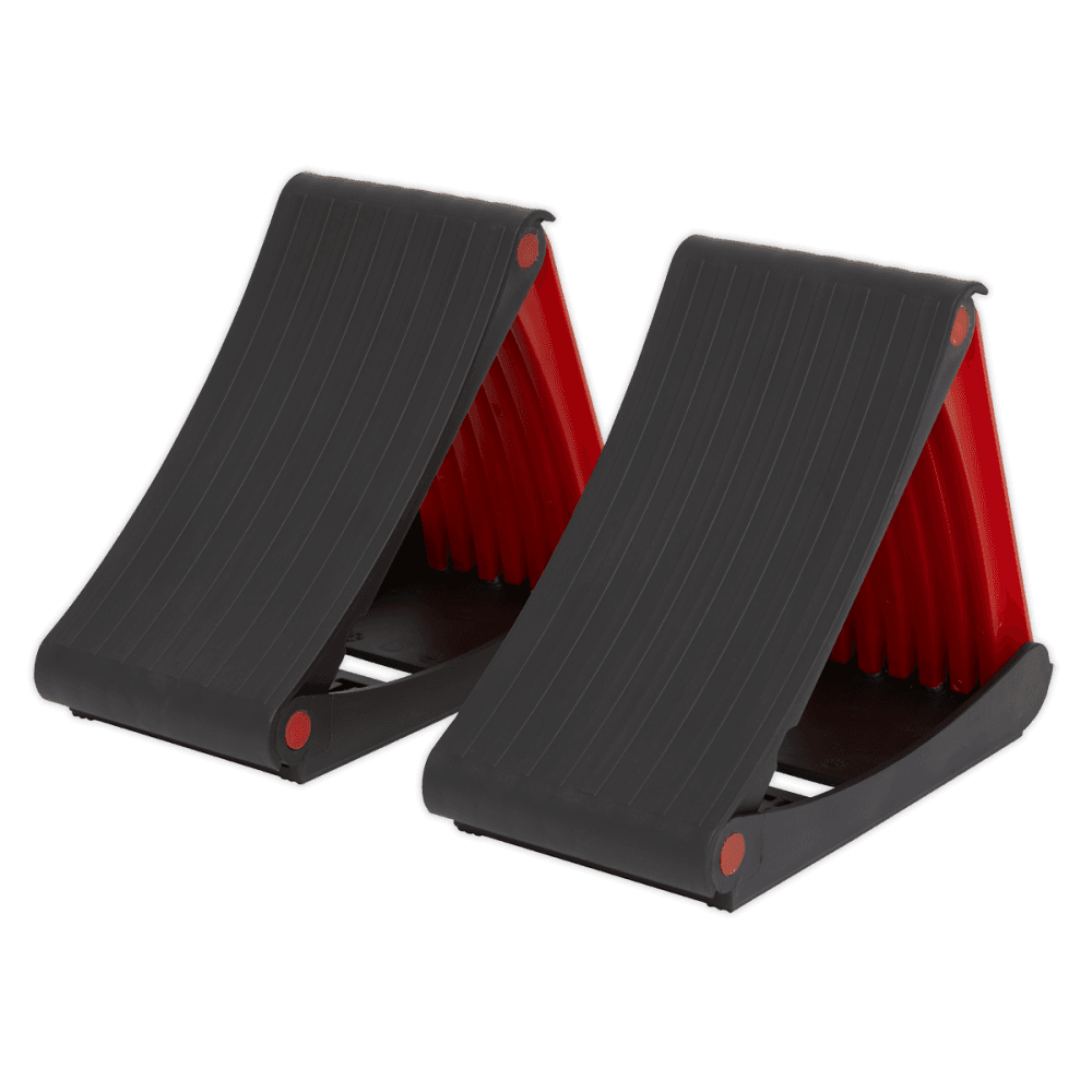 Sealey Folding Wheel Chocks - Pair Model No.-WCF01