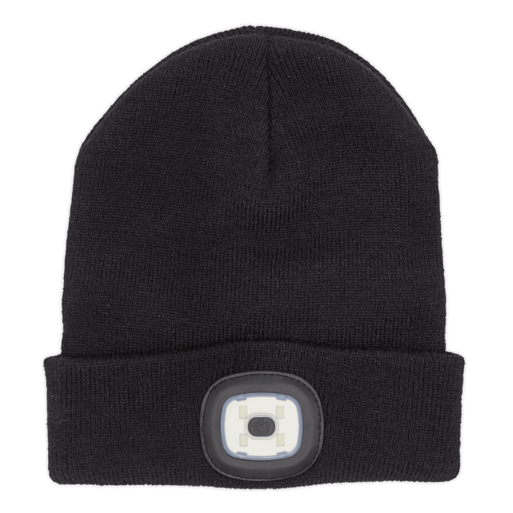 Sealey Beanie Hat 4 SMD LED USB Rechargeable Model No.-LED185