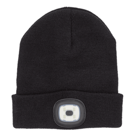Sealey Beanie Hat 4 SMD LED USB Rechargeable Model No.-LED185