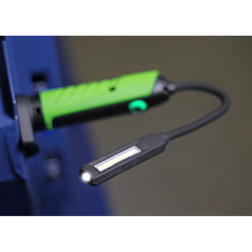 Sealey Flexi Rechargeable Green Inspection Lamp Li-ion 1 COB + 1 LED Model No.-LEDFLEXG