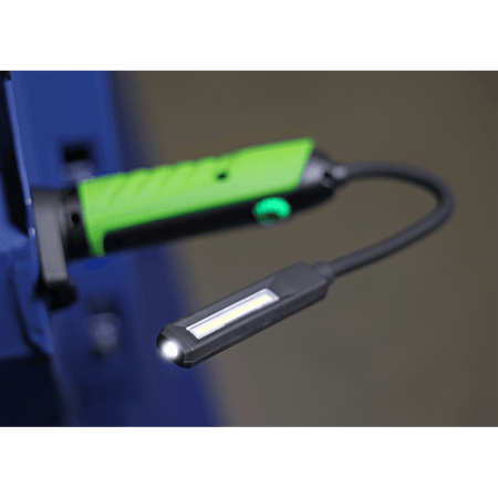 Sealey Flexi Rechargeable Green Inspection Lamp Li-ion 1 COB + 1 LED Model No.-LEDFLEXG