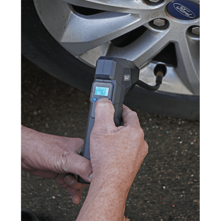 Sealey Compact Rechargeable Tyre Inflator & Powerbank with Work Light Model No.-CTI120