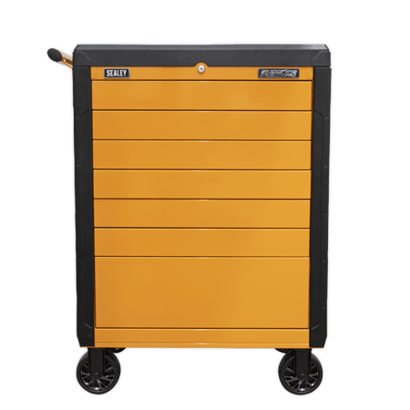 Sealey Superline PRO® Push-To-Open Rollcab 7 Drawer - Orange Model No.-APPD7O