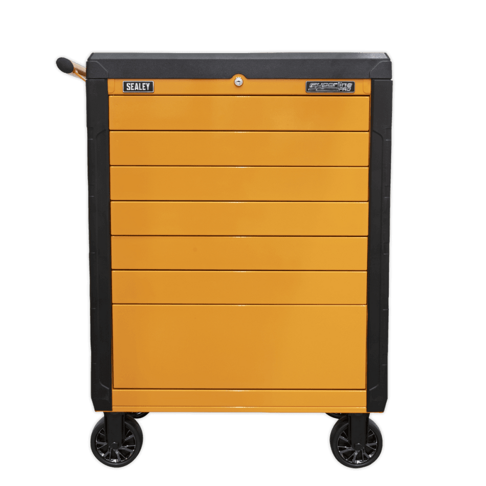 Sealey Rollcab 7 Drawer Push-To-Open Hi-Vis Orange Model No.-APPD7O