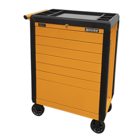 Sealey Superline PRO® Push-To-Open Rollcab 7 Drawer - Orange Model No.-APPD7O
