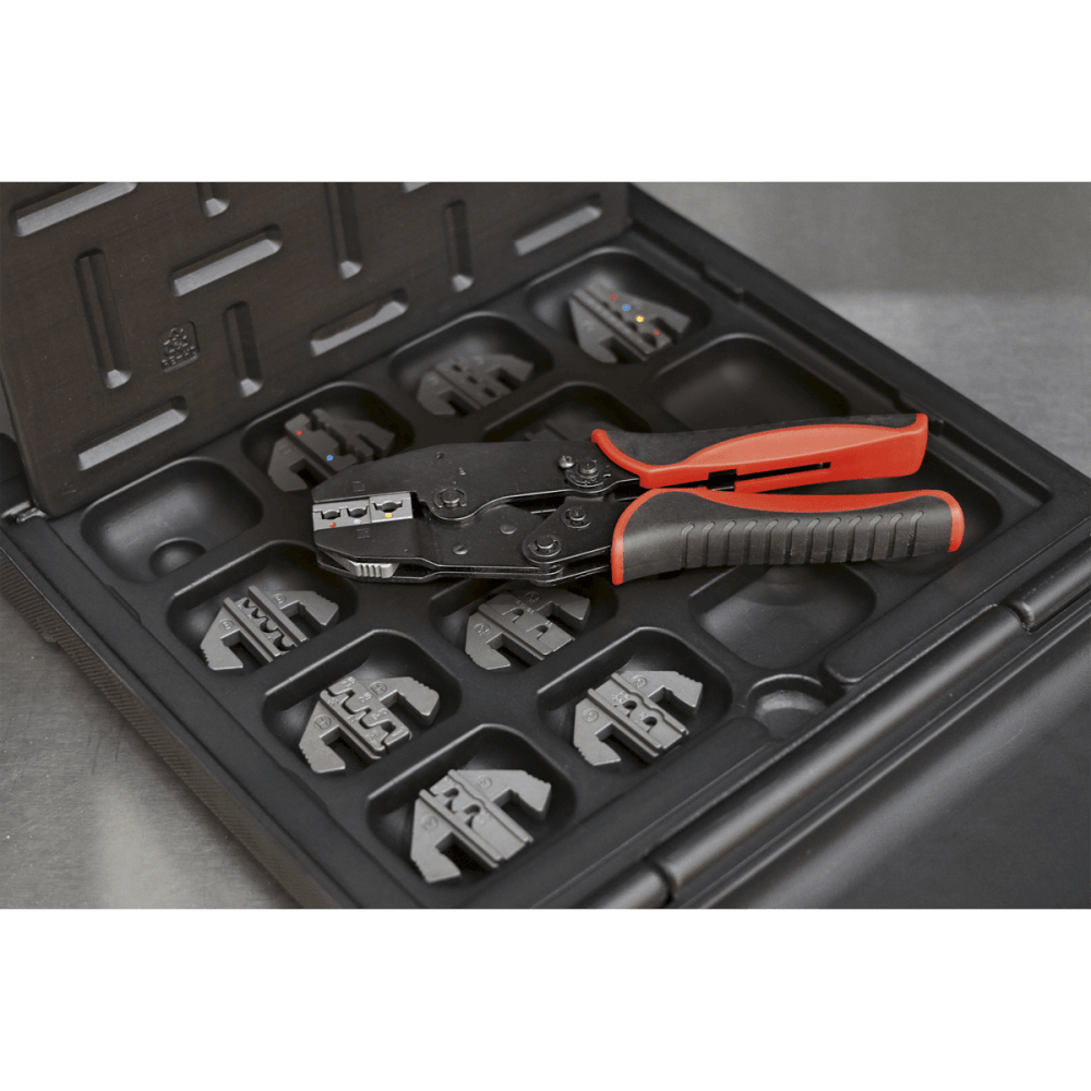 Sealey Ratchet Crimping Tool with Jaws and Storage Case Model No.-AK3858COMBO