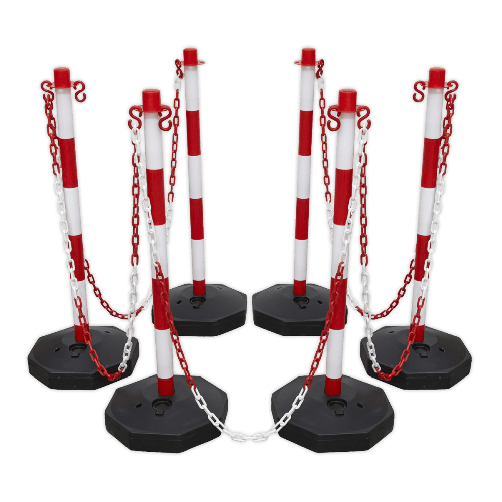 Sealey Red/White Post & Chain Kit 25m Model No.-RWSBKIT